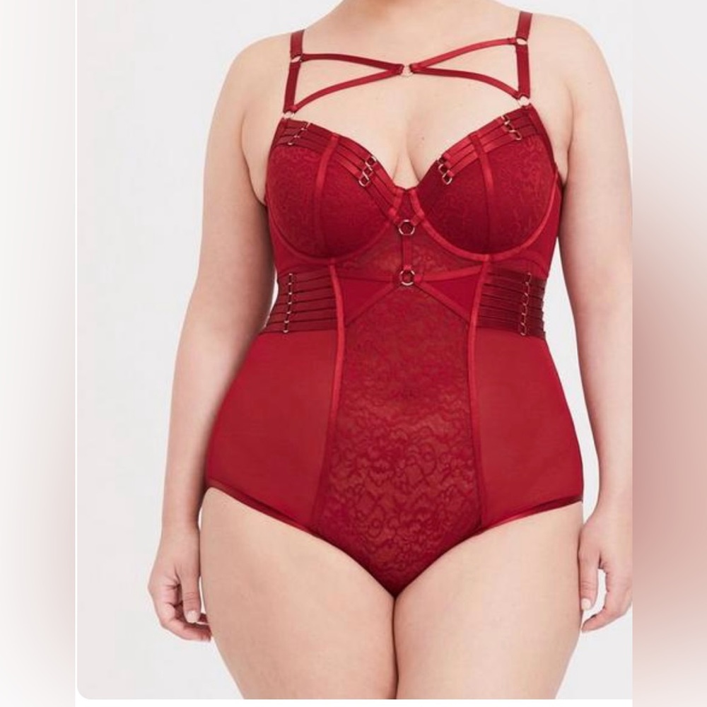 NWT Sexy Torrid Strappy Lingerie Bodysuit (BLACK)